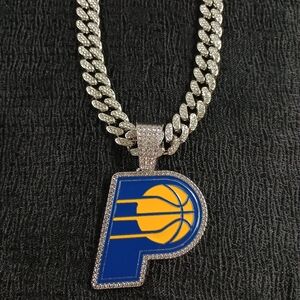 Indiana Pacers 20 Inch Necklace Pendant Cuban Chain NBA Basketball Jewelry